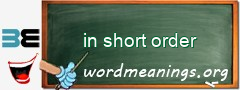 WordMeaning blackboard for in short order